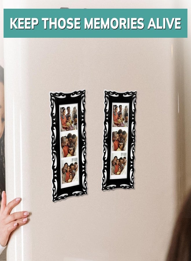 pbf PHOTO BOOTH FRAMES pbf Magnetic Photo Booth Frames for 2x6 Photo Strips | Magnetic Picture Frames for Refrigerator | Fridge Picture Frame Magnets | Magnetic Photo Holders for Locker, Photo Board (Black, 24-Pack) - Image 3